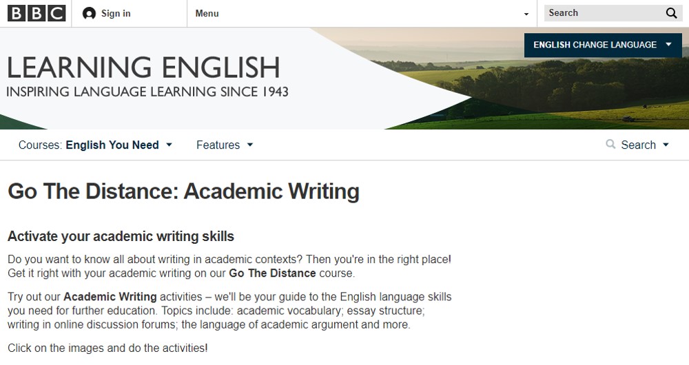BBC Learning English—Go The Distance: Academic Writing